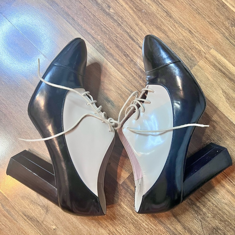 kate spade New York Oxford booties, often referred to as Pointed Toe Block Heels